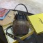 Fendi Tech Mesh All-Over FF Logo Mon Tresor Bucket Bag Brown 2019