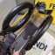 Fendi Tech Mesh All-Over FF Logo Runaway Small Shopper Tote Bag Brown 2019