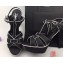 Saint Laurent Tribute Sandals In Smooth Leather Edge Black