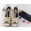 Saint Laurent Tribute Sandals In Crocodile Embossed Leather Beige