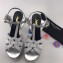 Saint Laurent Tribute Sandals In Glitter Leather Silver