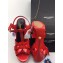 Saint Laurent Tribute Sandals In Patent Leather Red