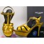 Saint Laurent Tribute Sandals In Patent Crinkled Leather Yellow