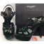 Saint Laurent Tribute Sandals In Patent Leather Green