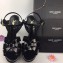 Saint Laurent Tribute Sandals In Patent Leather Black