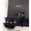 Saint Laurent Tribute Sandals In Patent Leather Black