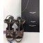 Saint Laurent Tribute Sandals In Patent Leather Dark Gray