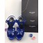 Saint Laurent Tribute Sandals In Patent Leather Blue