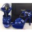 Saint Laurent Tribute Sandals In Patent Leather BlueSaint Laurent Tribute Sandals In Patent Leather Blue