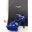 Saint Laurent Tribute Sandals In Patent Leather Blue