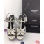 Saint Laurent Tribute Sandals In Patent Leather Light Gray