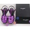 Saint Laurent Tribute Sandals In Patent Crinkled Leather Purple