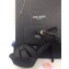Saint Laurent Tribute Sandals In Satin Black