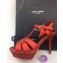 Saint Laurent Tribute Sandals In Satin Red