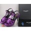 Saint Laurent Tribute Sandals In Patent Crinkled Leather Purple