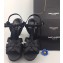 Saint Laurent Heel 9.5cm Platform 3cm Tribute Sandals In Grained Leather Black