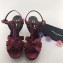 Saint Laurent Tribute Sandals In Velvet Dark Red