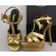 Saint Laurent Tribute Sandals In Smooth Leather Gold