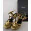 Saint Laurent Tribute Sandals In Smooth Leather Gold