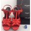Saint Laurent Tribute Sandals In Smooth Leather Red