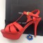 Saint Laurent Tribute Sandals In Smooth Leather Red
