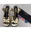 Saint Laurent Tribute Sandals In Metallic Leather Gold