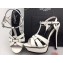 Saint Laurent Tribute Sandals In Smooth Leather Edge White