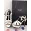Saint Laurent Tribute Sandals In Smooth Leather Edge White