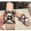 Gucci Grosgrain Espadrilles Slide Sandals with Crystals White 2019