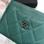 Chanel Caviar Leather Classic Card Holder A31510 Green