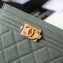 Chanel Caviar Leather Boy Card Holder A84431 Light Green