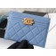 Chanel Caviar Leather Boy Card Holder A84431 Denim Blue
