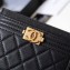 Chanel Caviar Leather Boy Card Holder A84431 Black