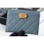 Chanel Caviar Leather Boy Card Holder A84431 Baby Blue