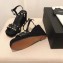 Valentino Heel 8.5cm Wedge Sandals Black With Studs 2019