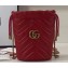 Gucci GG Marmont Double G Mini Bucket Bag 575163 Red 2019