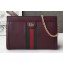 Gucci Structured Shape Web Ophidia Small Shoulder Bag 503877 Leather Burgundy 2019