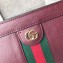 Gucci Structured Shape Web Ophidia Small Shoulder Bag 503877 Leather Burgundy 2019