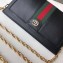Gucci Structured Shape Web Ophidia Small Shoulder Bag 503877 Leather Black 2019