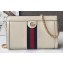 Gucci Structured Shape Web Ophidia Small Shoulder Bag 503877 Leather White 2019