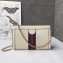 Gucci Structured Shape Web Ophidia Small Shoulder Bag 503877 Leather White 2019