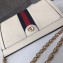 Gucci Structured Shape Web Ophidia Small Shoulder Bag 503877 Leather White 2019