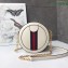 Gucci Web Ophidia Mini Round Shoulder Bag 550618 Leather White 2019