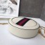 Gucci Web Ophidia Mini Round Shoulder Bag 550618 Leather White 2019