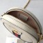 Gucci Web Ophidia Mini Round Shoulder Bag 550618 Leather White 2019