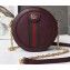 Gucci Web Ophidia Mini Round Shoulder Bag 550618 Leather Burgundy 2019