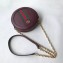 Gucci Web Ophidia Mini Round Shoulder Bag 550618 Leather Burgundy 2019