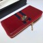 Gucci Vintage Web Rajah Zip Around Wallet 573791 Leather Red 2019