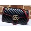 Gucci Diagonal GG Marmont Small Shoulder Bag 443497 Black 2019