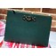 Gucci Zumi Grainy Leather Pouch Clutch Bag 570728 Green 2019